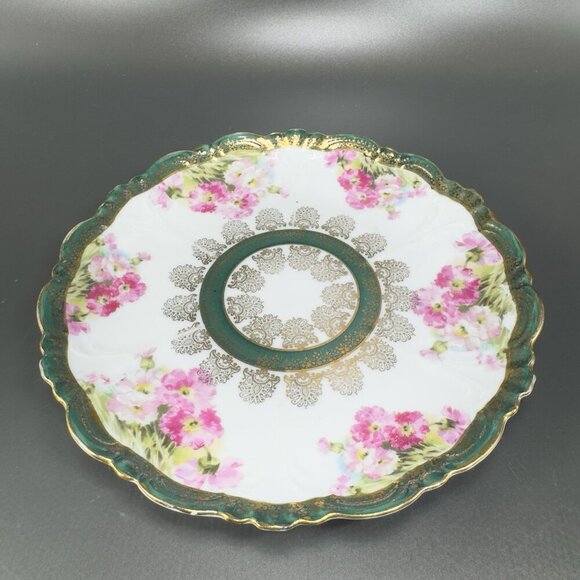 Eleanor China Co Austria Porcelain Plate Dish Set 4 Flowers Gold Gild Vintage - Picture 15 of 16